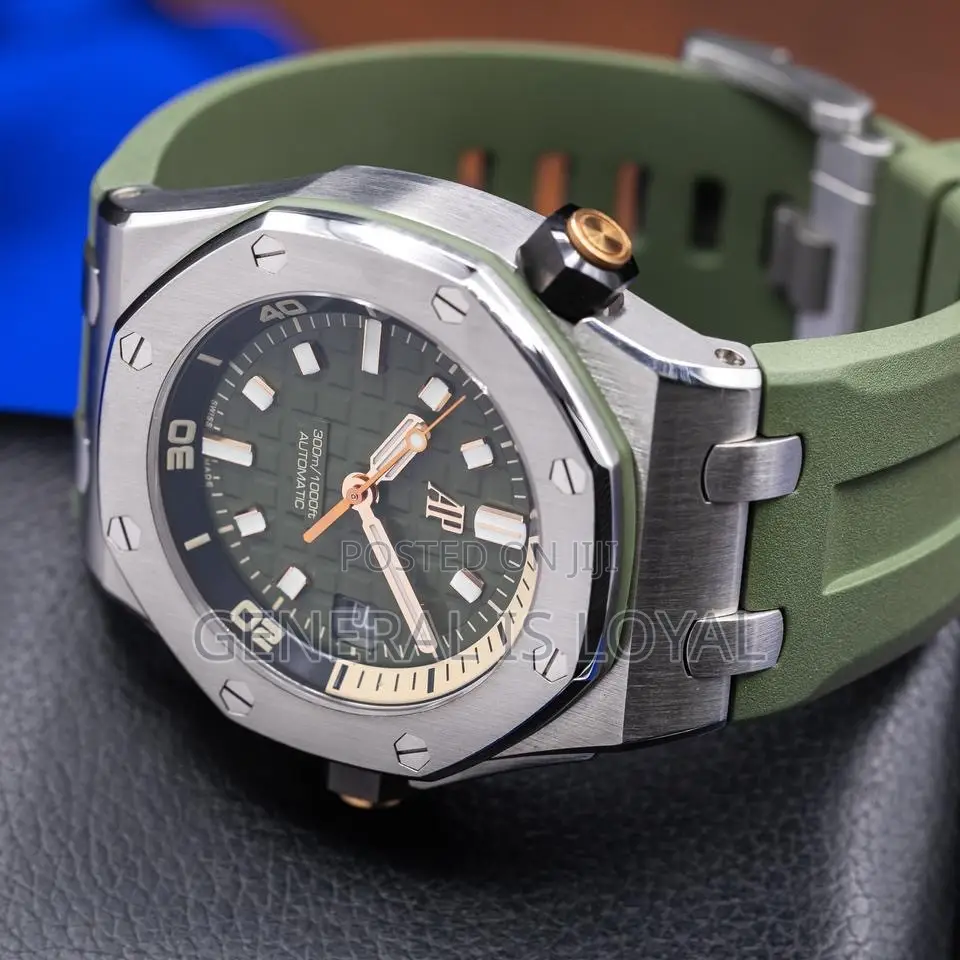 Audemars Piguet Royal Oak Offshore Diver Silver Green Silicone Strap