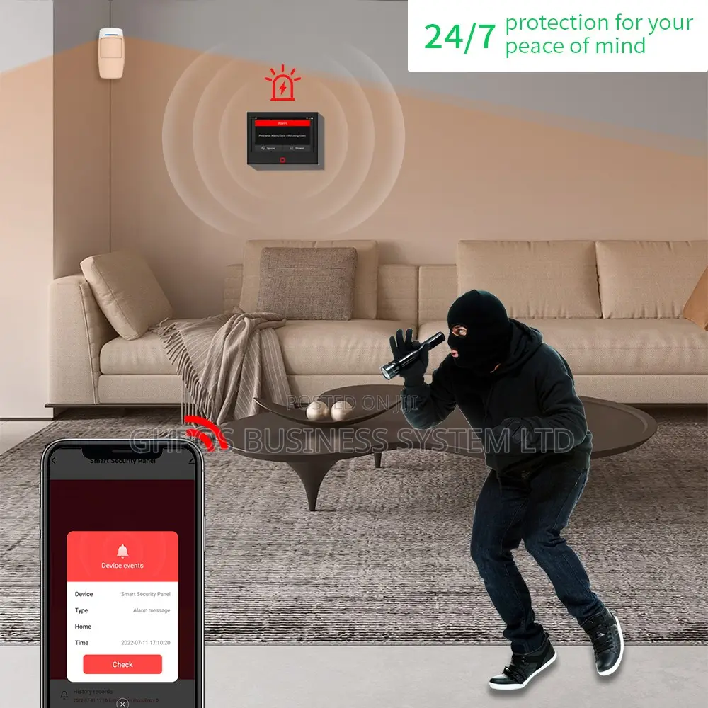 Ubero B700 Touchscreen Tuya WiFi 4G Wireless Home Alarm System Kit (10