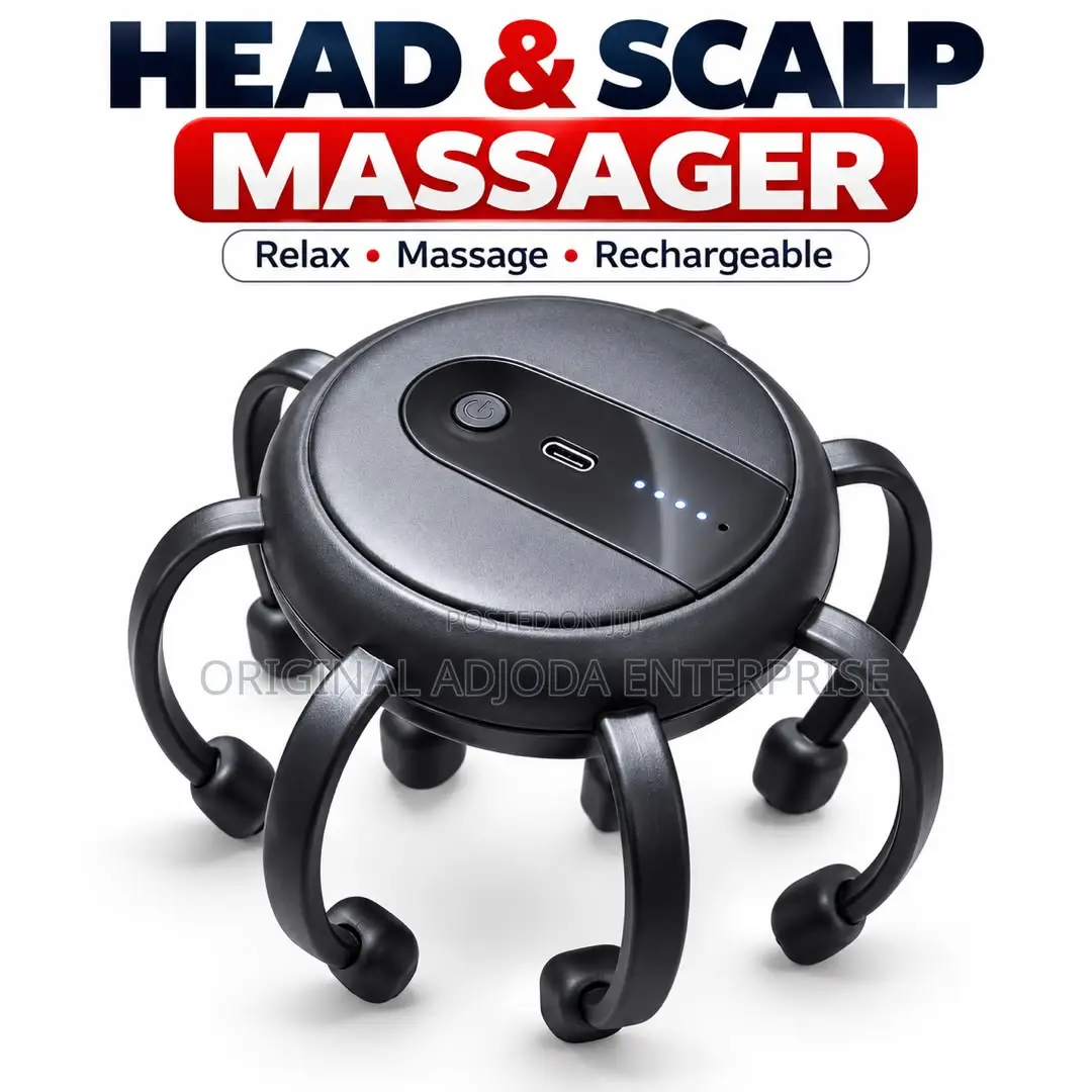 8-Head Electric Scalp & Head Massager – Rechargeable Deep Massage,