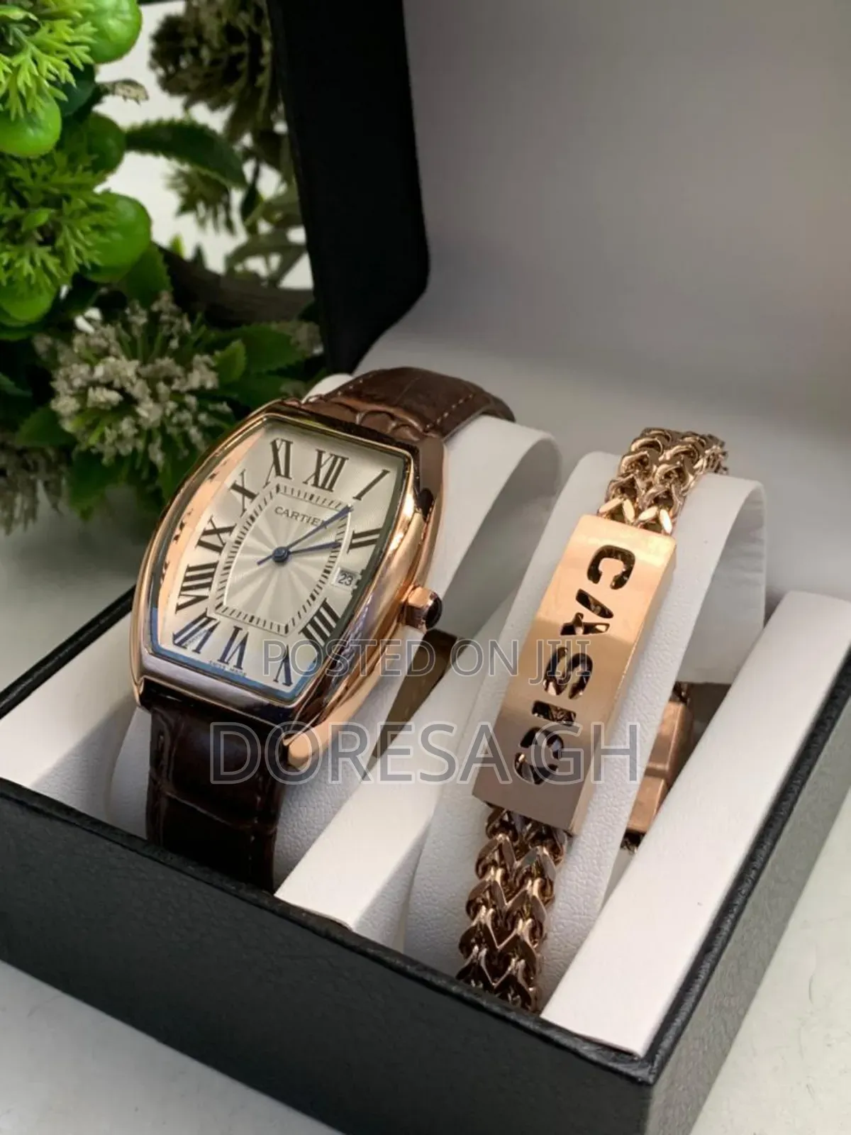 Cartier Watch and Bracelet Set for Men – Stylish Gift Set for Him