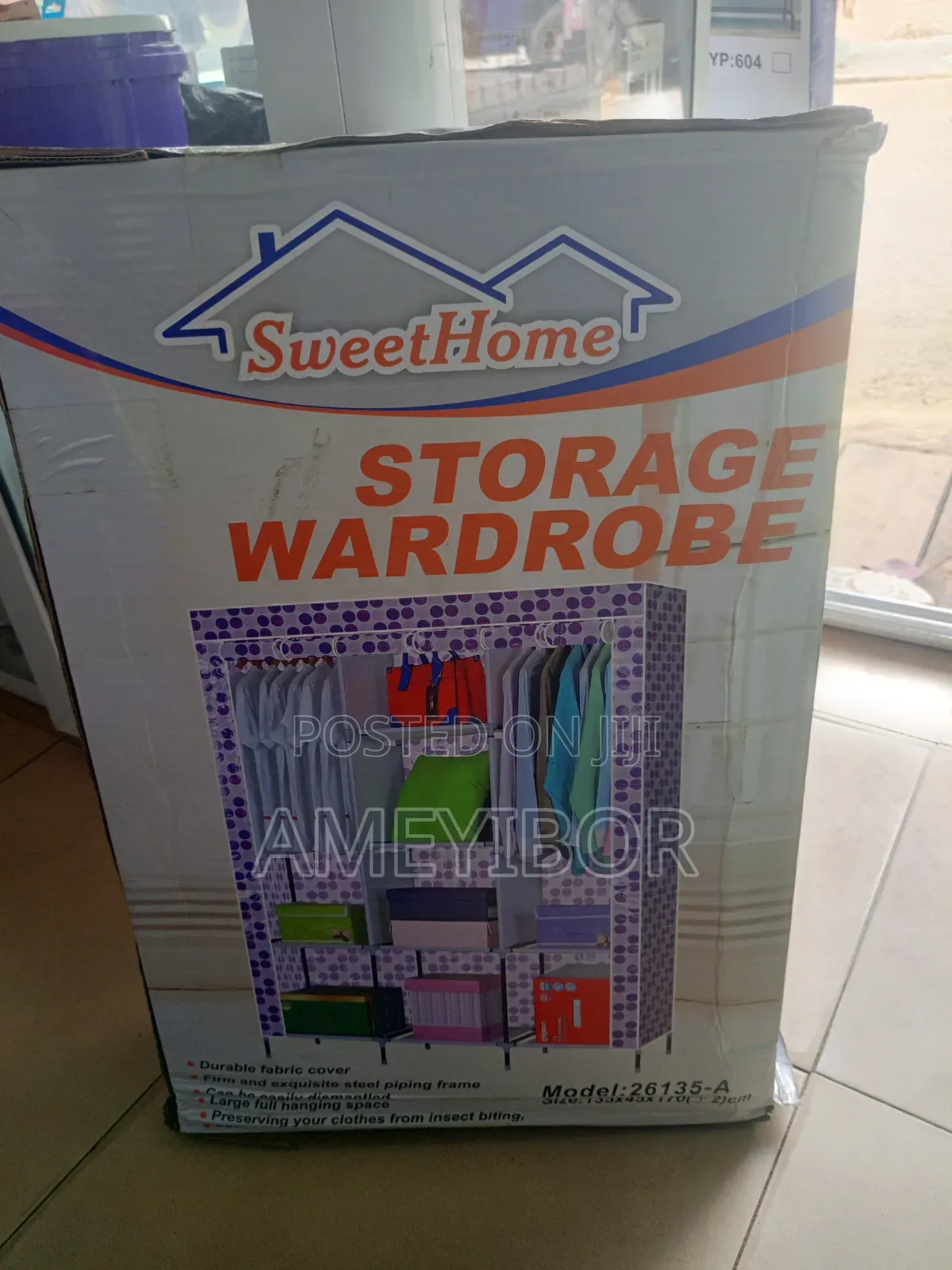 Double Fabric Cover Storage Wardrobe