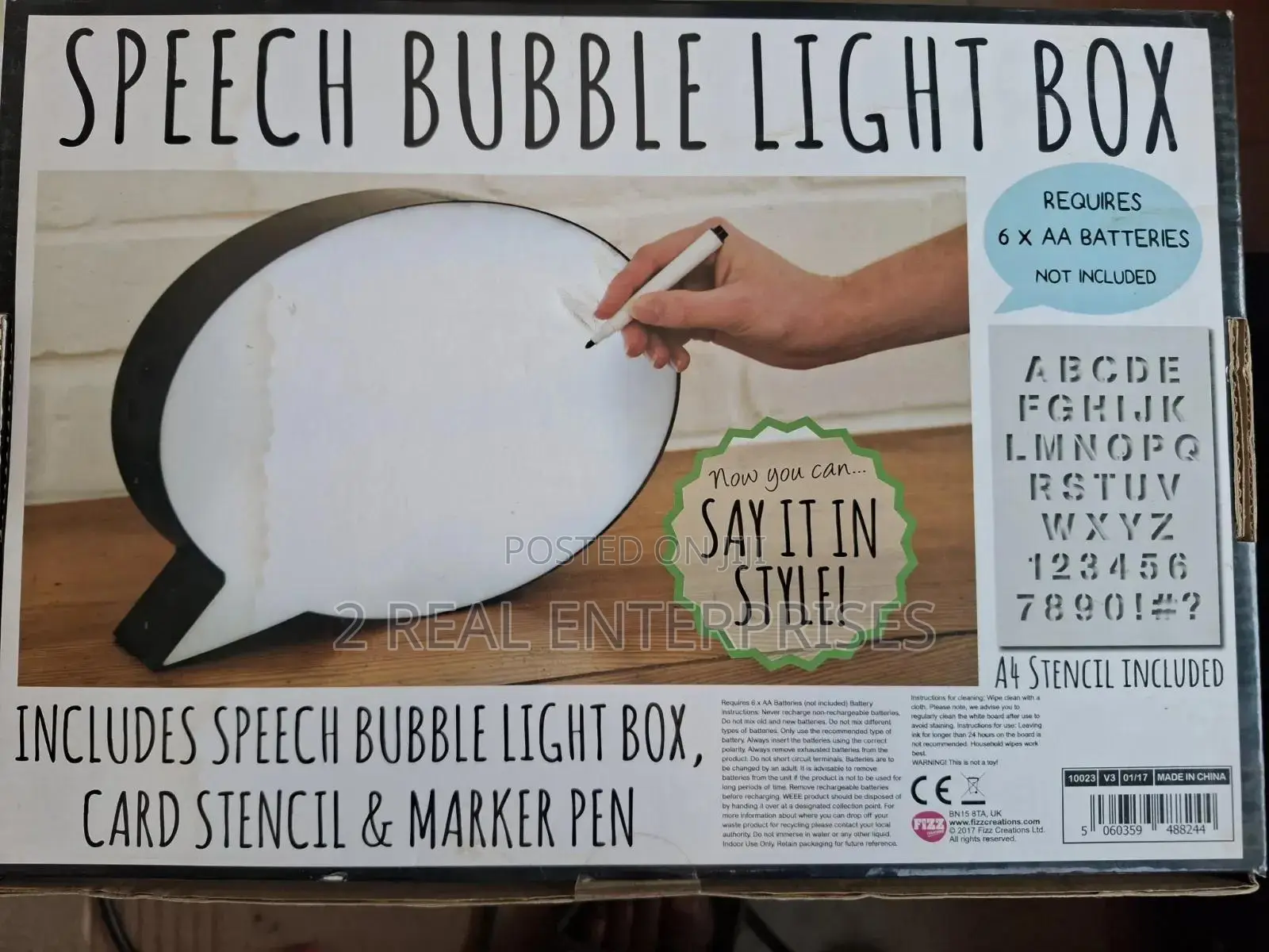 Speech Bubble LED Light Box Message Board With Marker Pen
