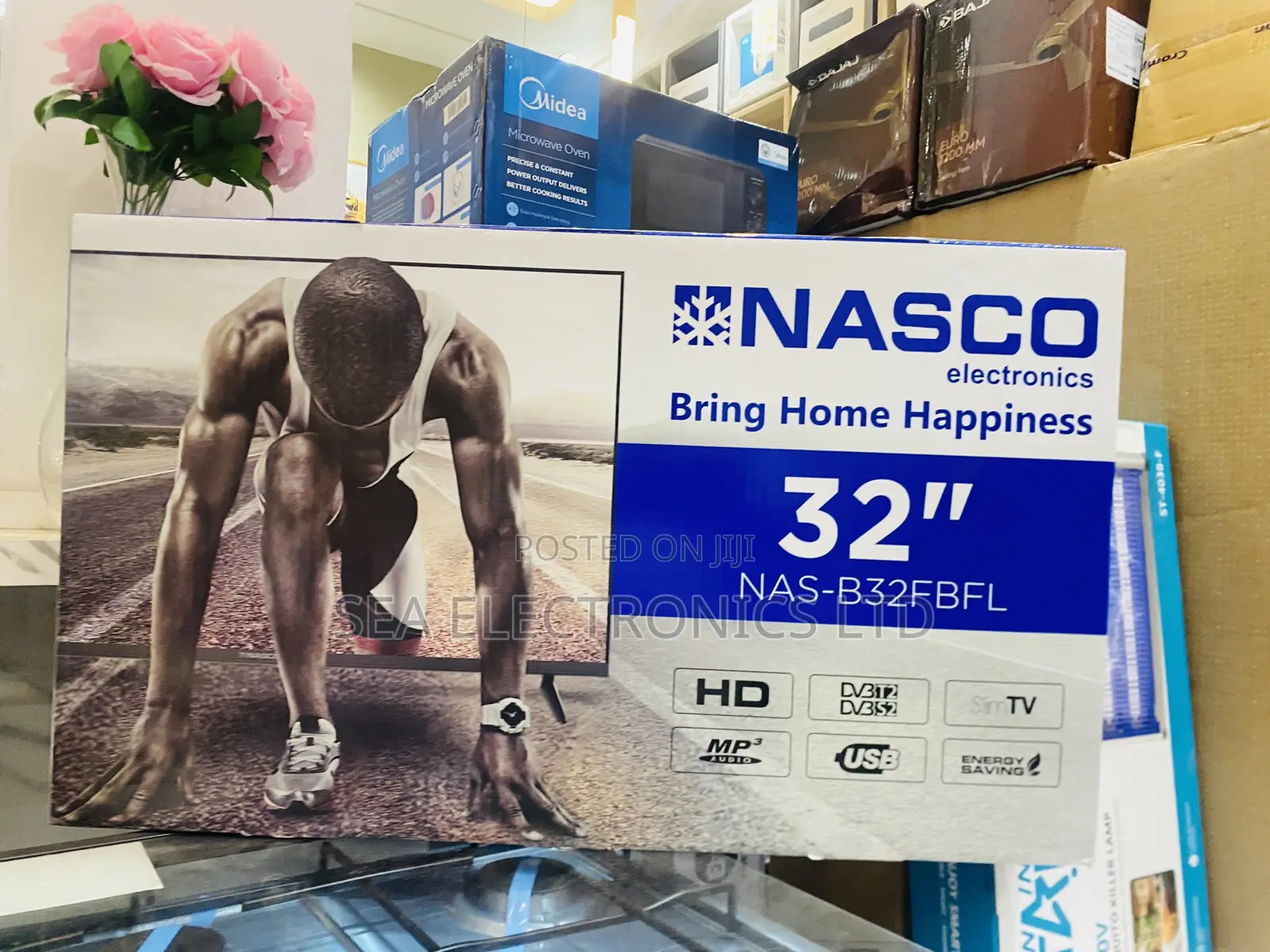 Nasco 32-Inch LED Digital Satellite TV – Built-in Decoder (DVB-T2/S2)