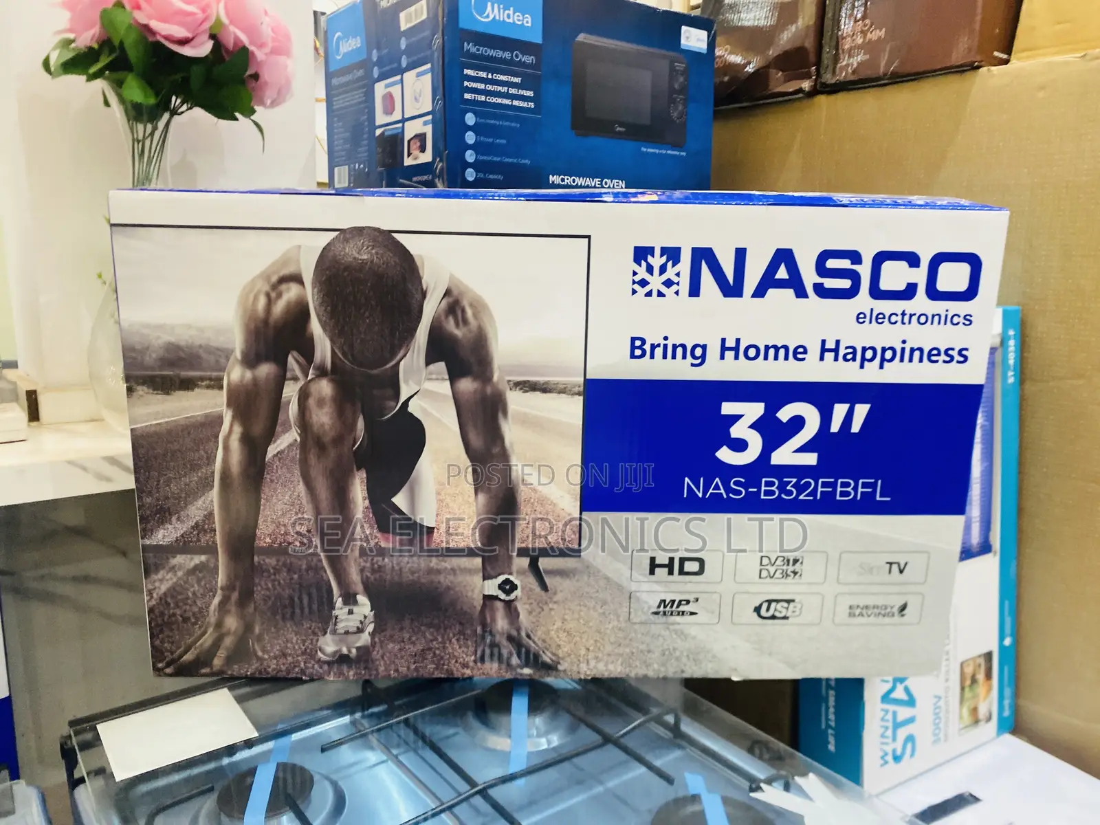 Nasco 32-Inch LED Digital Satellite TV (DVB-T2/S2) – HDMI & USB