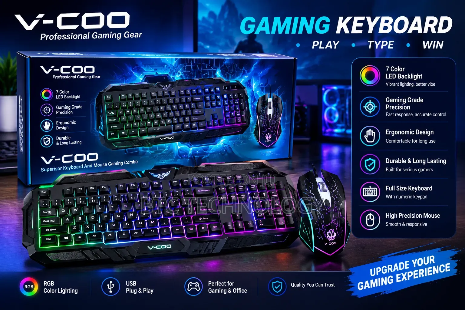 V-100 Backlight Gaming Xblaster Sytle Showing Performance Charm.