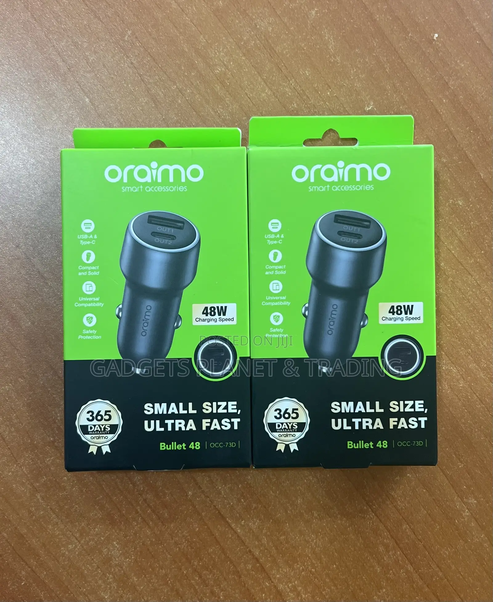 Oraimo Bullet48 SuperFast 2in1 Car Charger USB-C & USB-A Port| OCC-73D