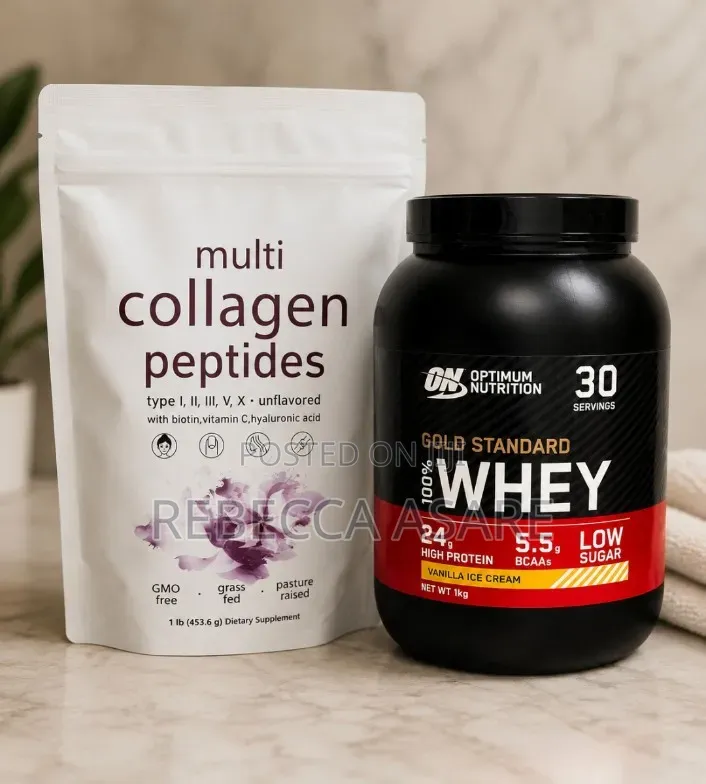 Combo: Optimum Whey Protein and Collagen Peptides Powder