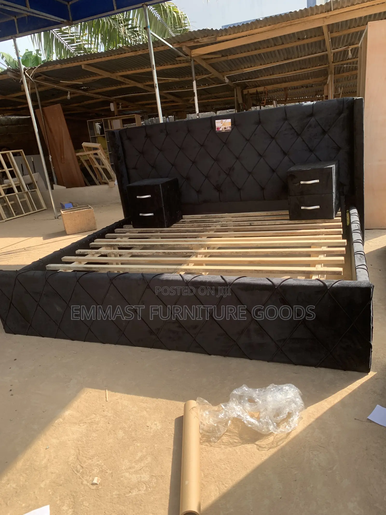 King Size Bed Frame With 2 Side Drawers