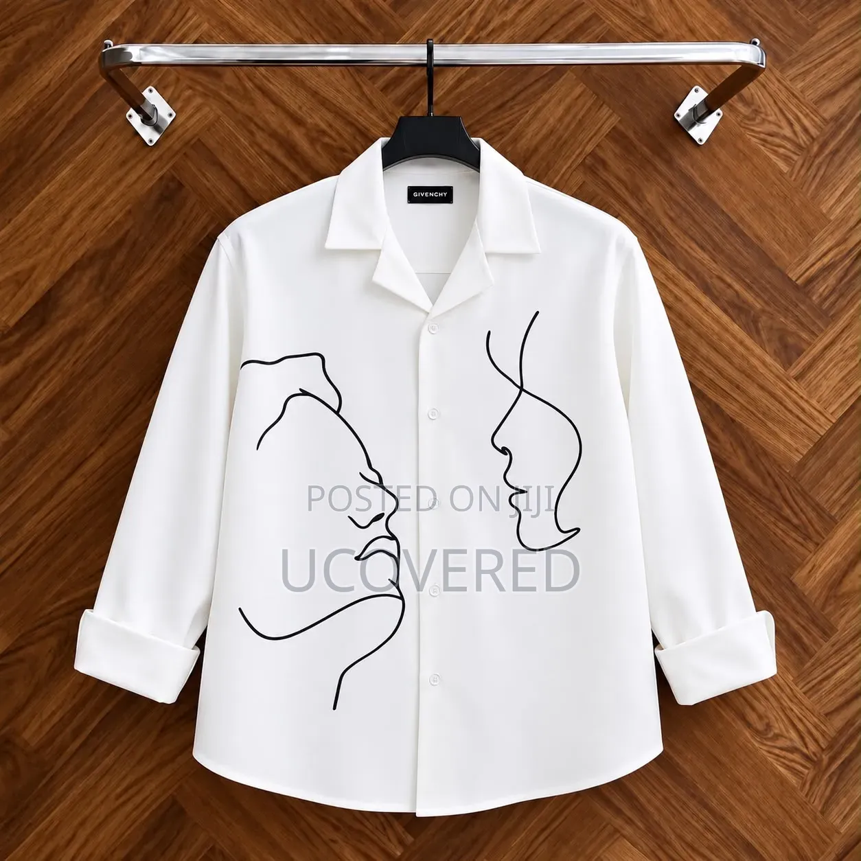 White Loose-Fit Camp-Collar Shirt