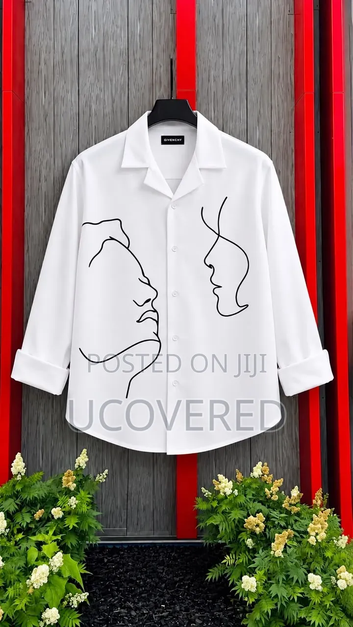 White Loose-Fit Camp-Collar Shirt