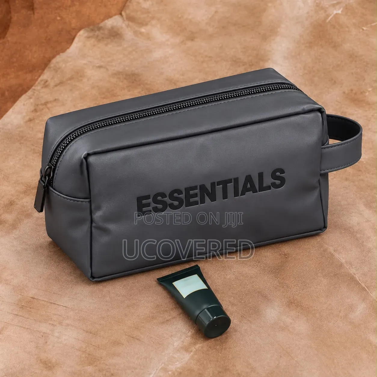 Essentials-Branded Faux-Leather Toiletry Bags