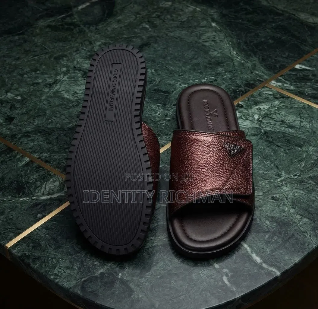 New Armani Leather Slippers