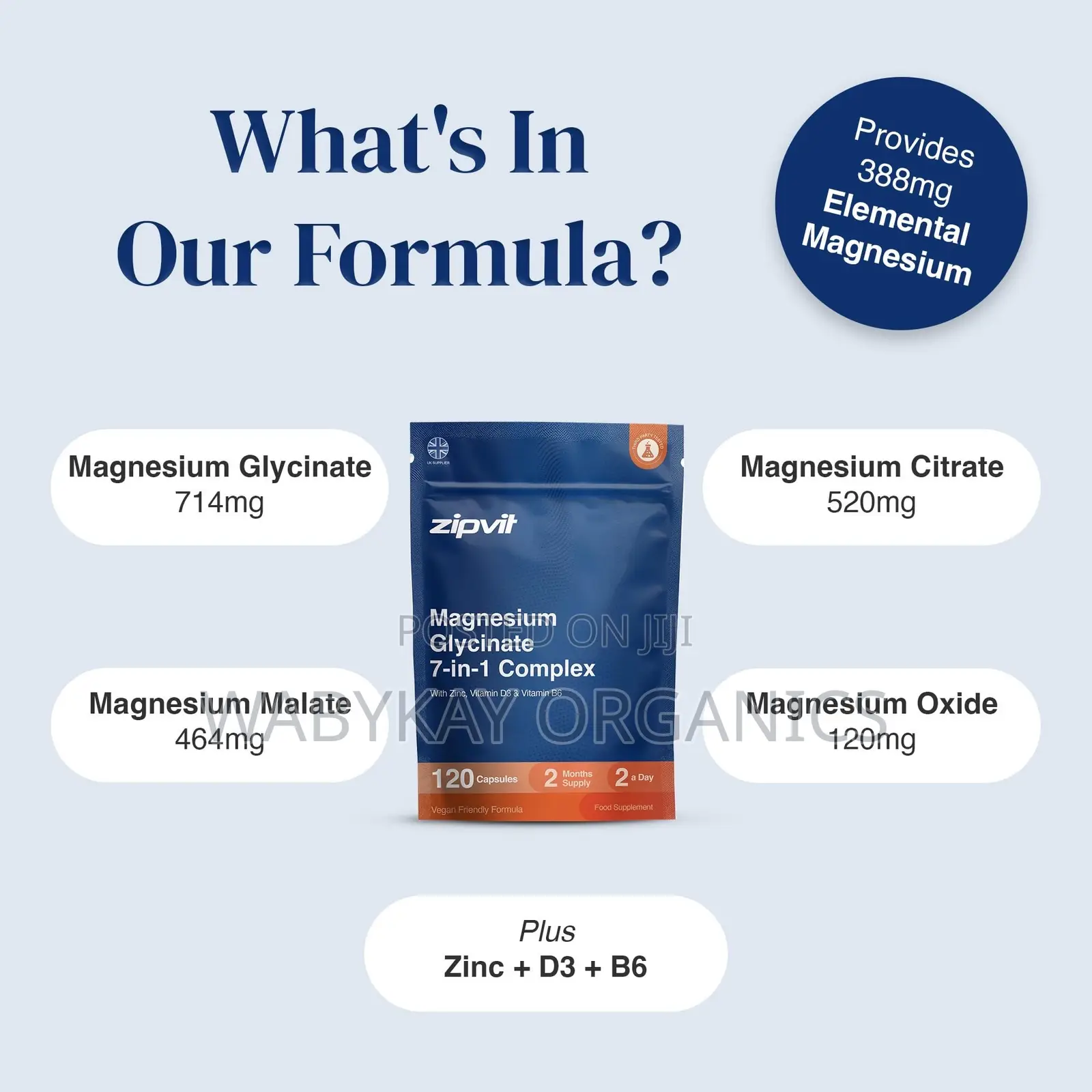 Magnesium Glycinate 7 in 1 Complex With Zinc N D3*B6