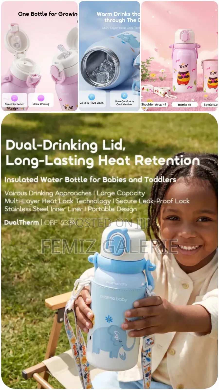 Oraimo DualTherm 750ML Insulated Water Bottle for Babies and Toddlers