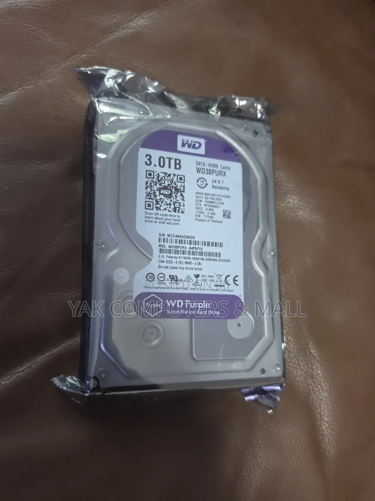 3tb Wd Puple Surveillance HDD for Desktop for CCTV and Desktop