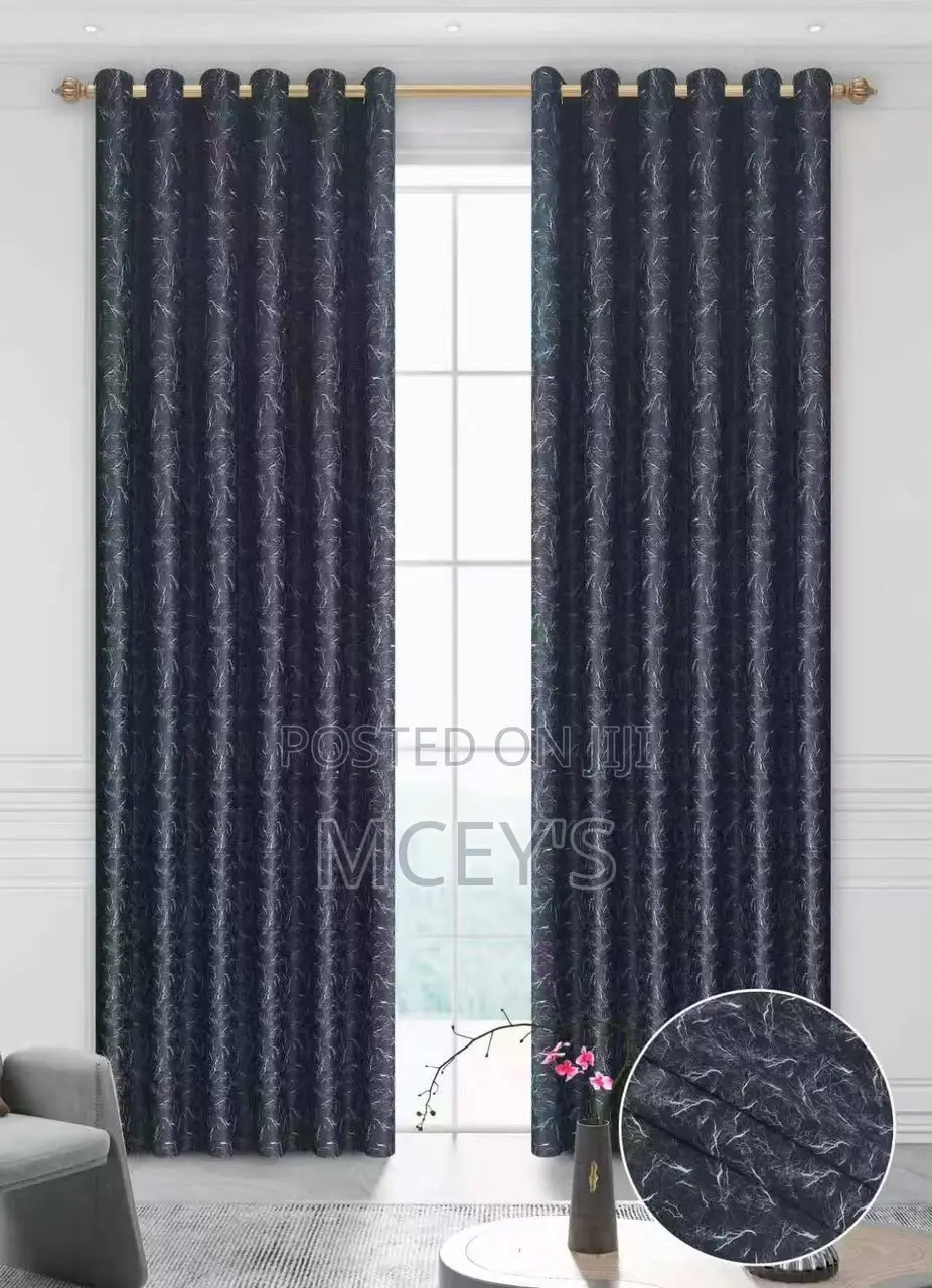 Gray Curtains With Design