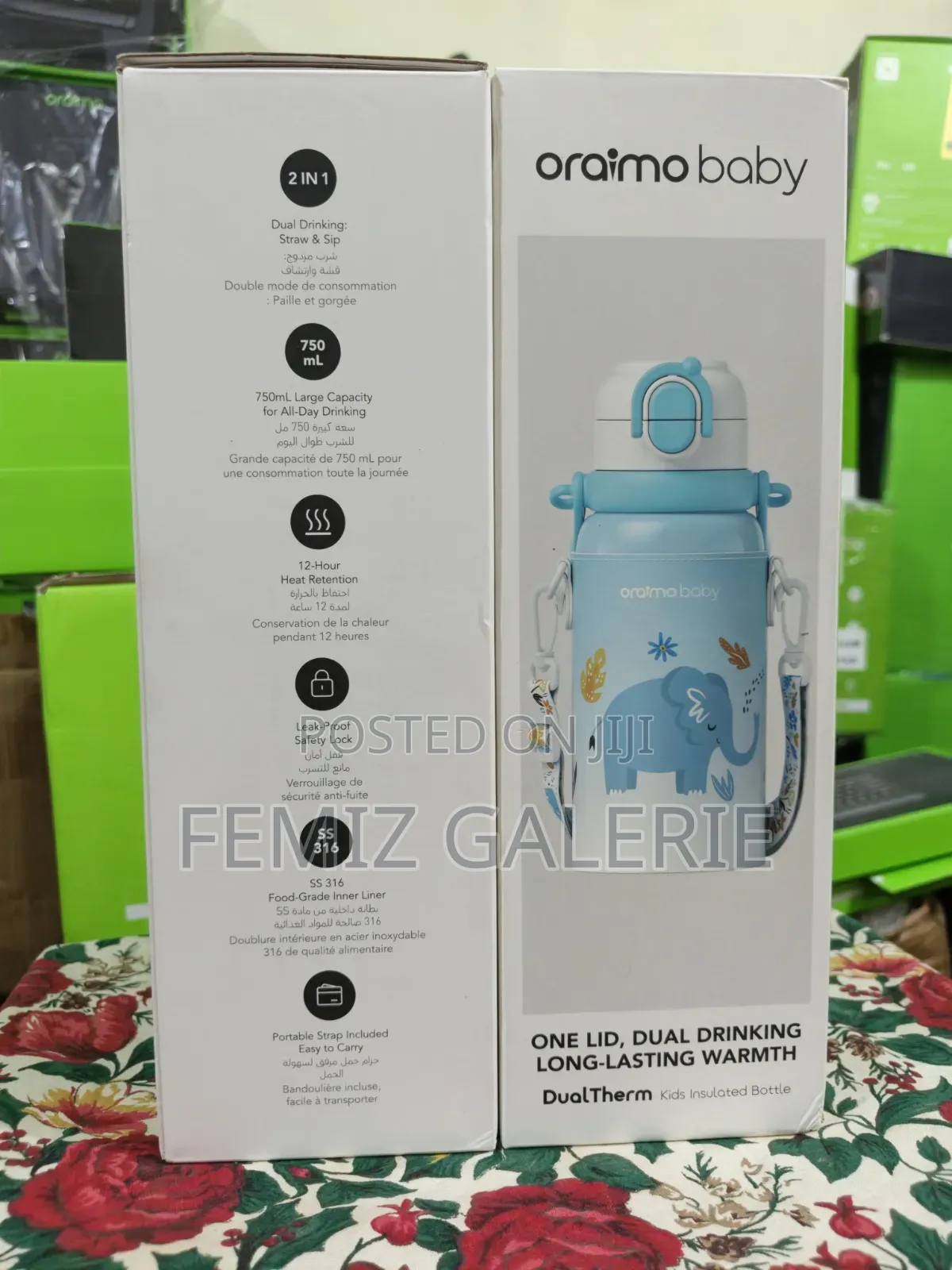 Oraimo DualTherm 750ML Insulated Water Bottle for Babies and Toddlers