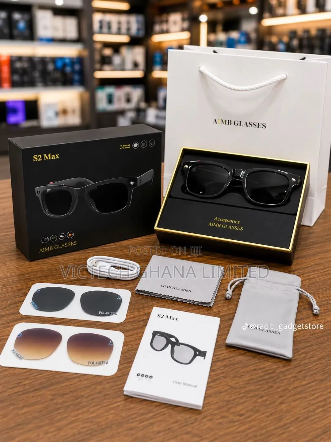 AIMB S2 Max Smart Glasses (Comes With Three Lens)