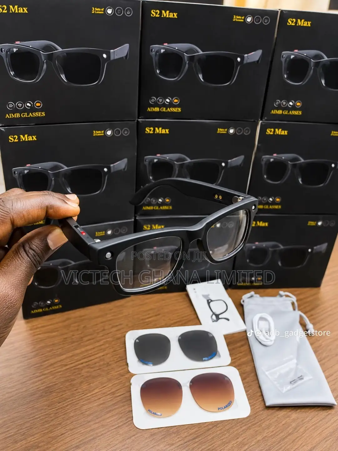 AIMB S2 Max Smart Glasses (Comes With Three Lens)