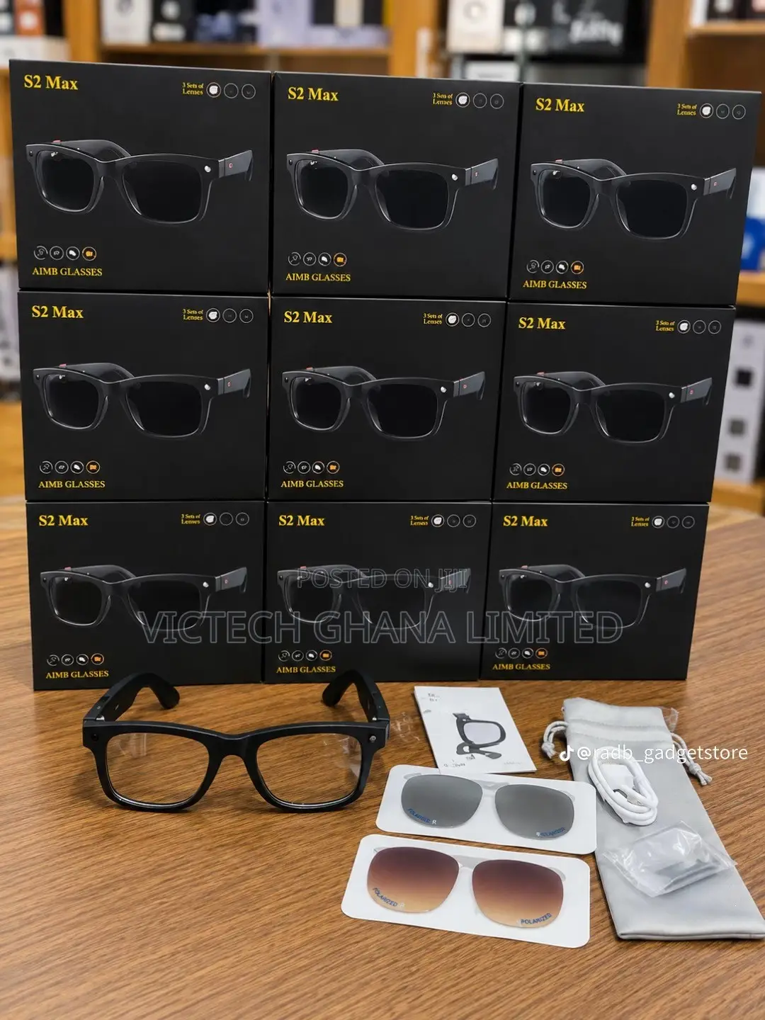 AIMB S2 Max Smart Glasses (Comes With Three Lens)