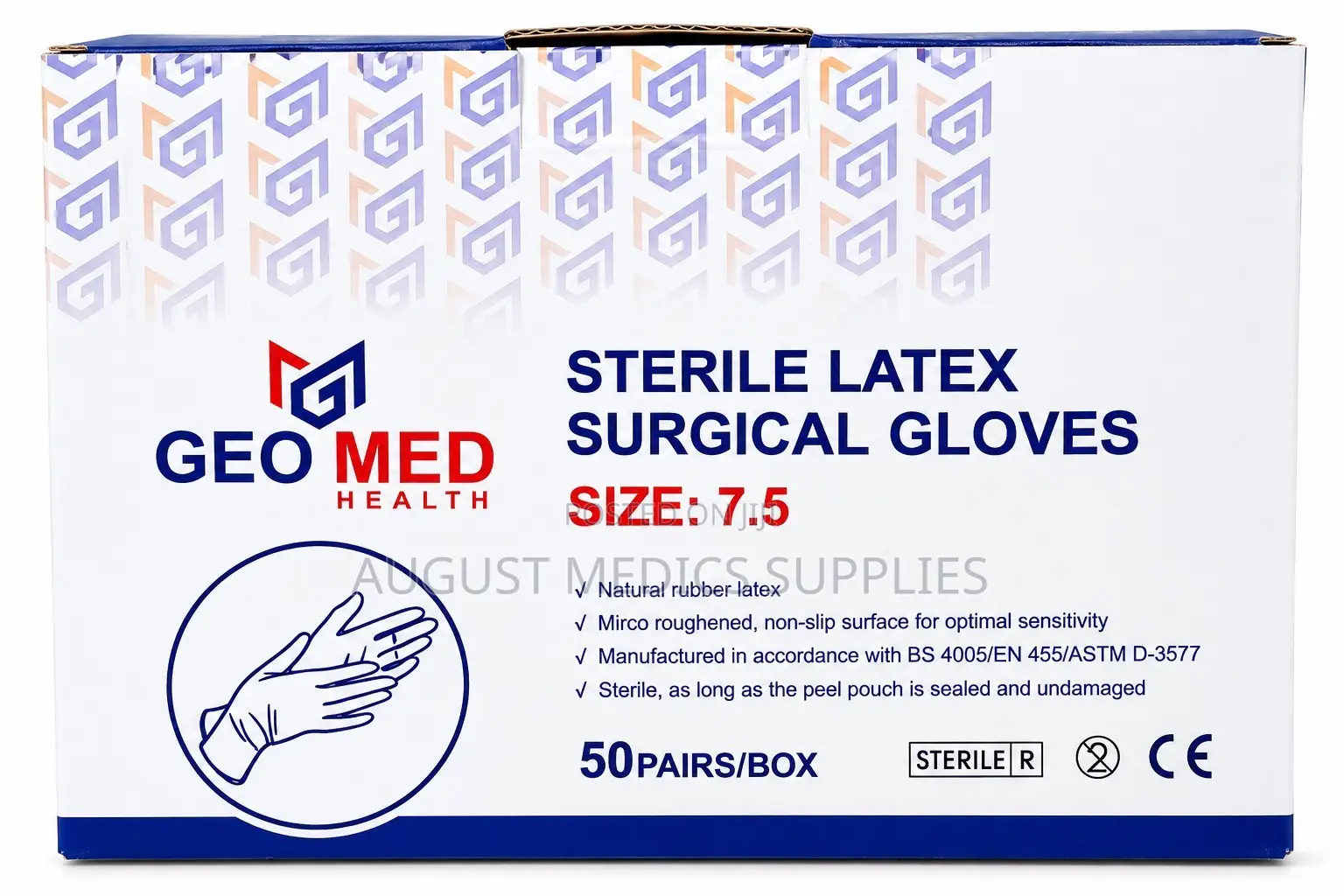 Sterile Latex Surgical Gloves Size 7.5