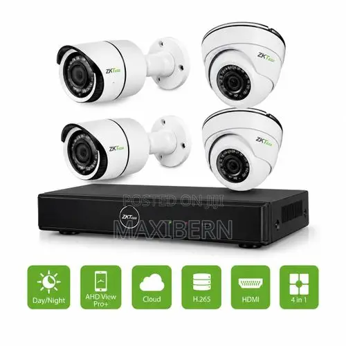 ZKTeco 4-Channel HD DVR CCTV Camera Kit With 4 Cameras