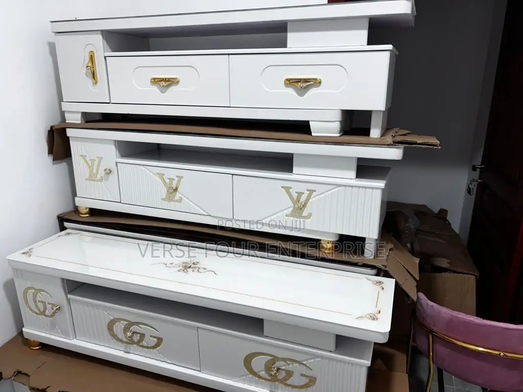TV Stand With Marble-Effect Top
