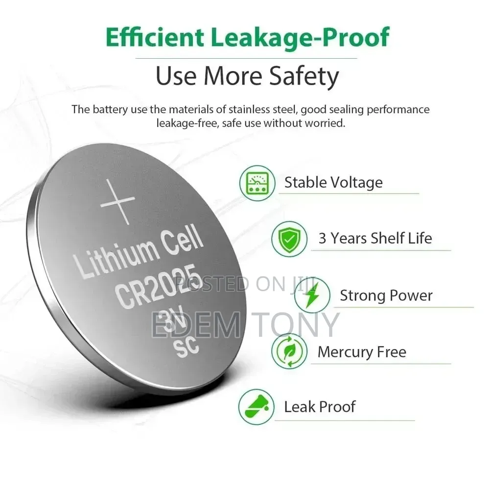 10-PCS of LiCB CR2025 3V Lithium Coin Cell Batteries