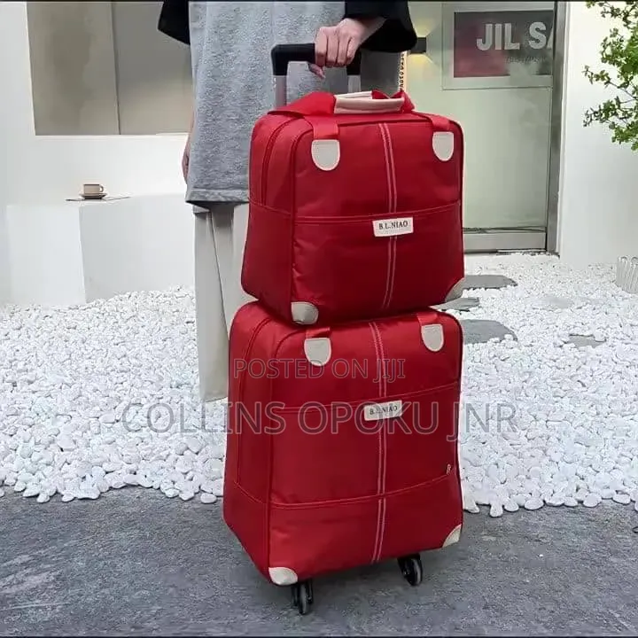 2-in-1 Trolley Luggage Travel Bag - RED