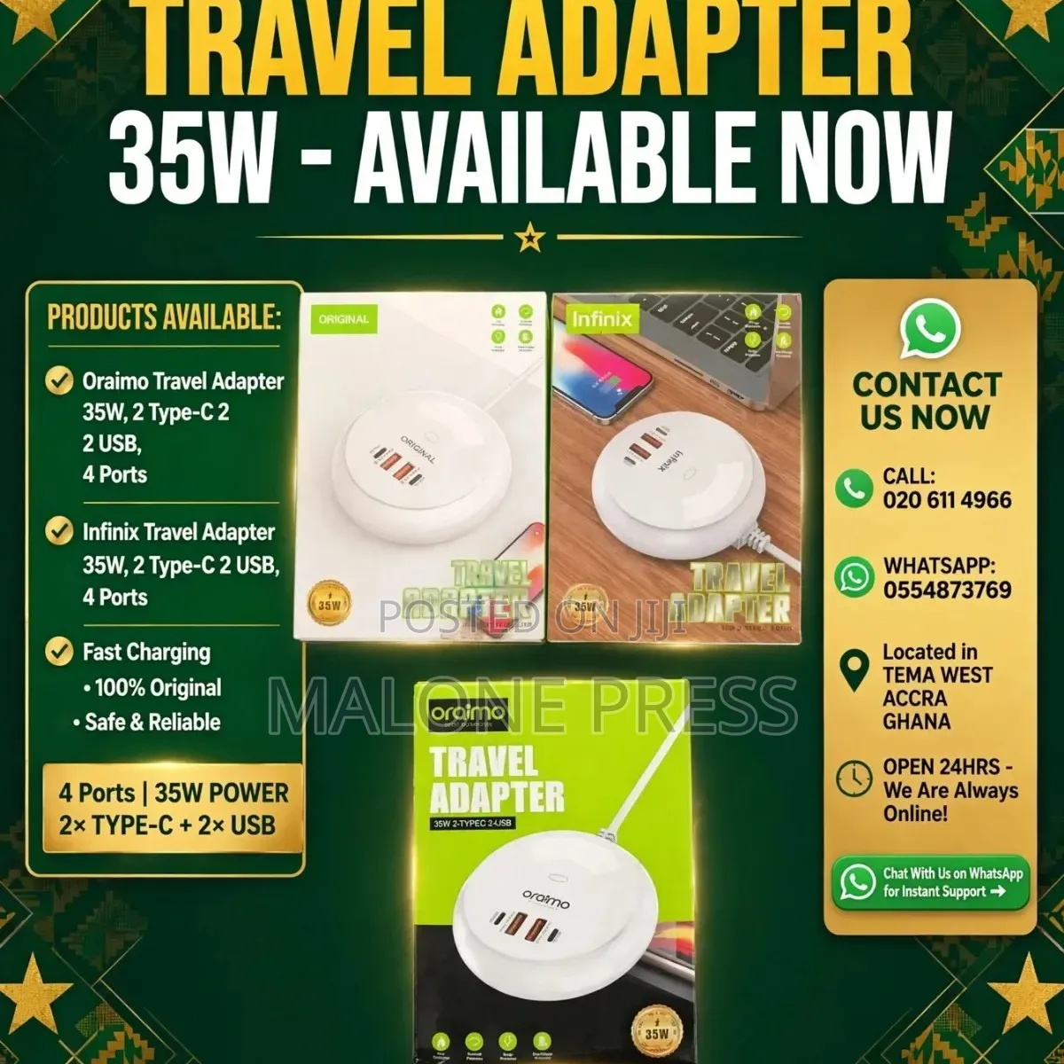 Travel Adapter Socket to USB 4 in 1