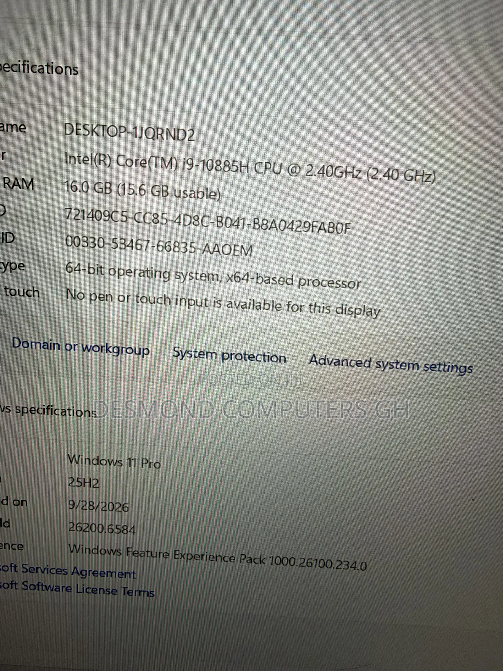 Laptop Dell Precision 15 3551 16GB Intel Core i9 SSD 256GB