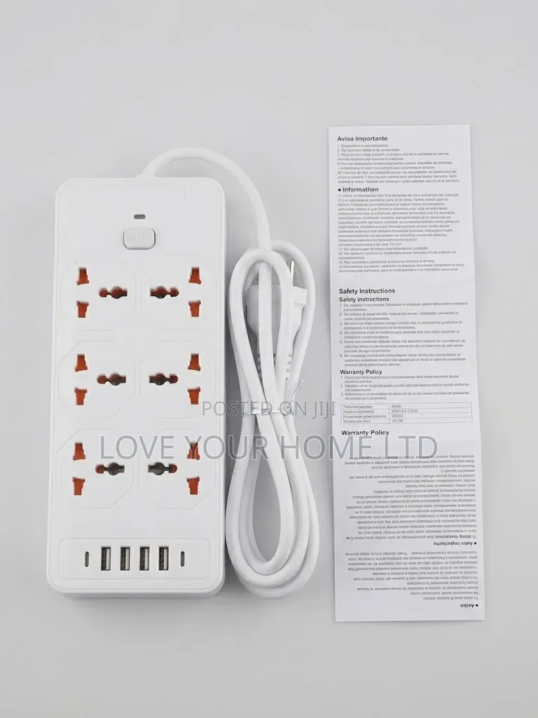 Compact Extension Board With 6 Universal Sockets&4 HighSpeed USB Ports