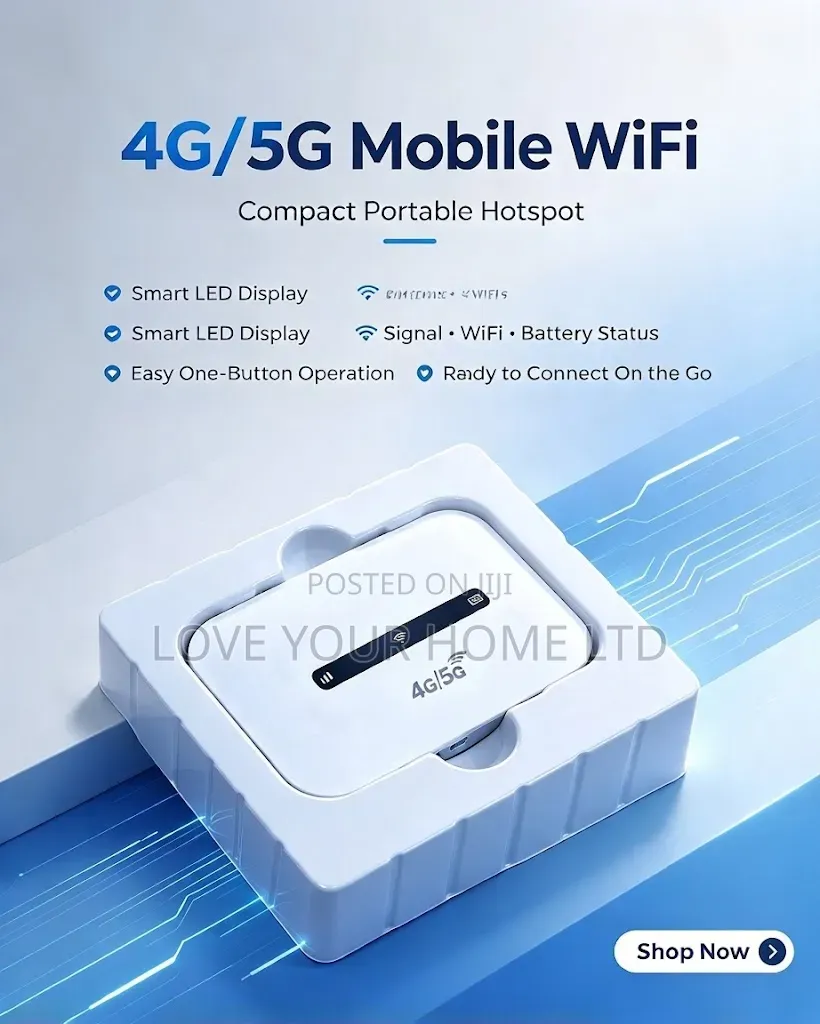 Wireless 5G+ LTE Mobile Wi-Fi Router - 3000mAh Battery Up to 12 Hours