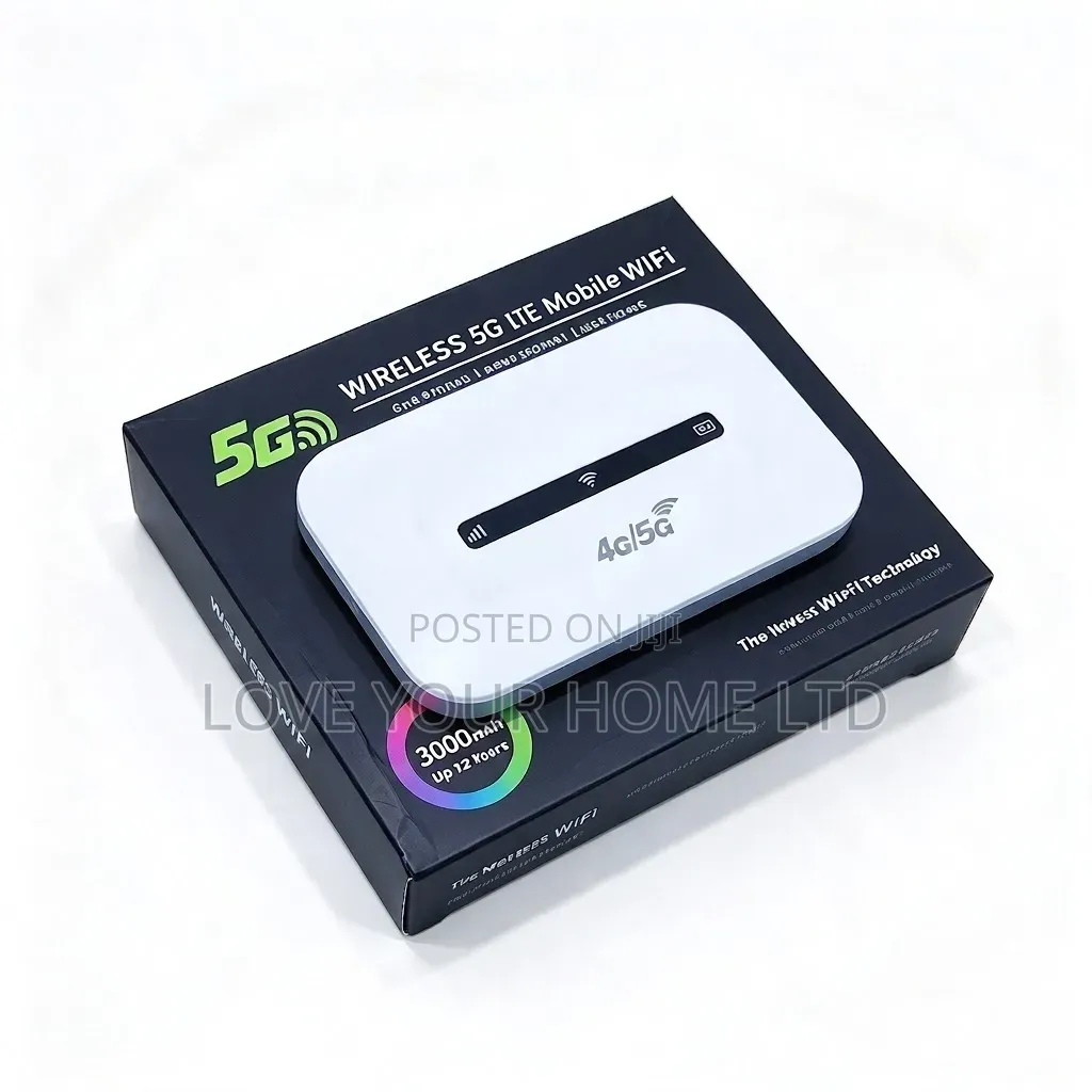 Wireless 5G+ LTE Mobile Wi-Fi Router - 3000mAh Battery Up to 12 Hours