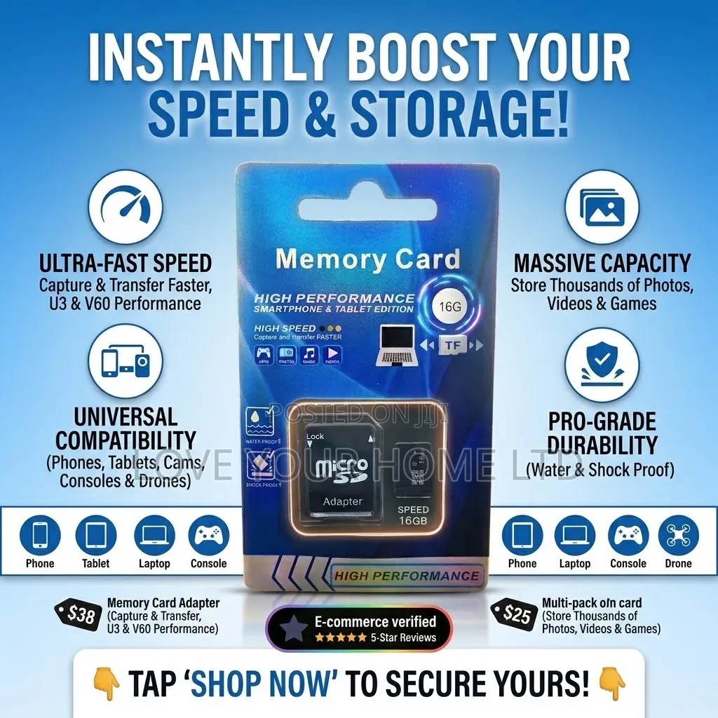High Performance 16GB Micro SD Memory Card