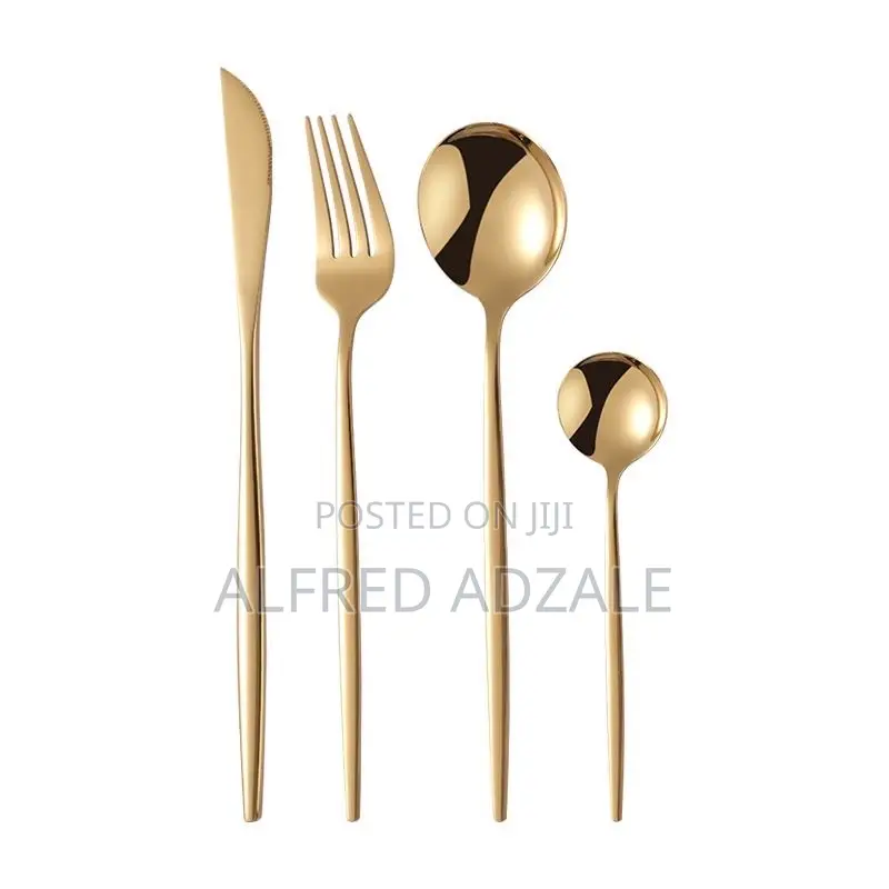 Luxury 24-Piece Gold Stainless Steel Cutlery Set