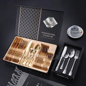 Luxury 24-Piece Gold Stainless Steel Cutlery Set