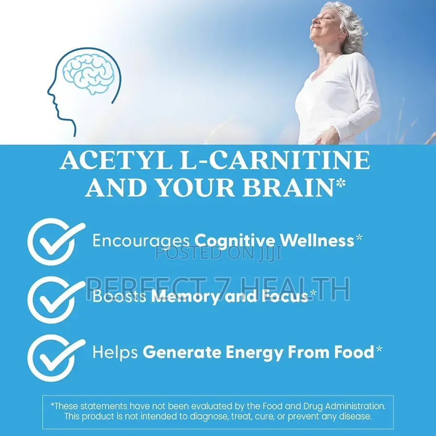Acetyl-L-Carnitine, Brain, Memory, Nerve Repair, 120 Veggie Caps