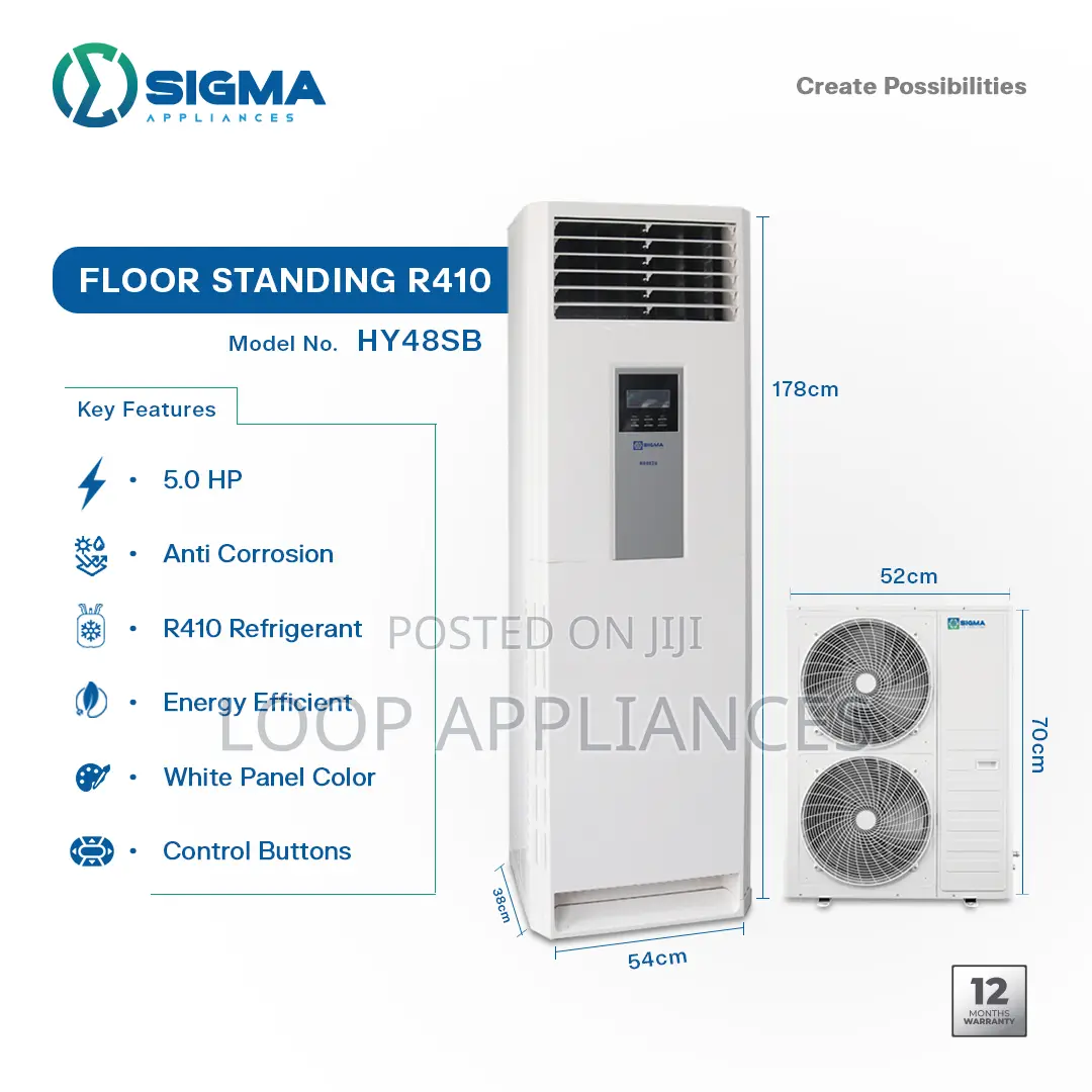 NEW Sigma 5.0HP R32 Inverter Floor Standing AC - SAC-FS48TIV
