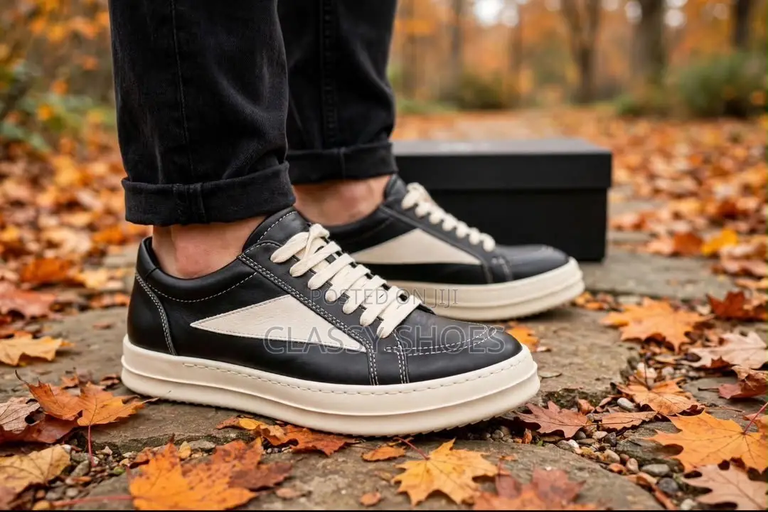 Rick Owen Low Leather Black and White