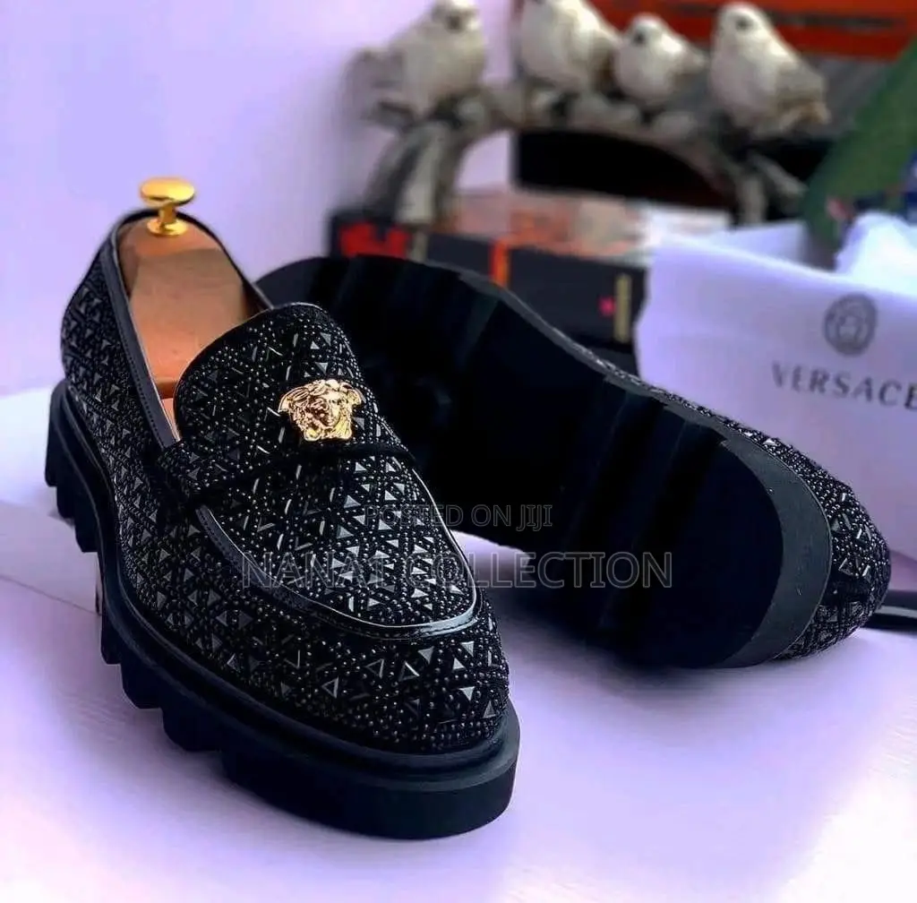 Men’s Versace Crystal Embelished Slip - On Loafers