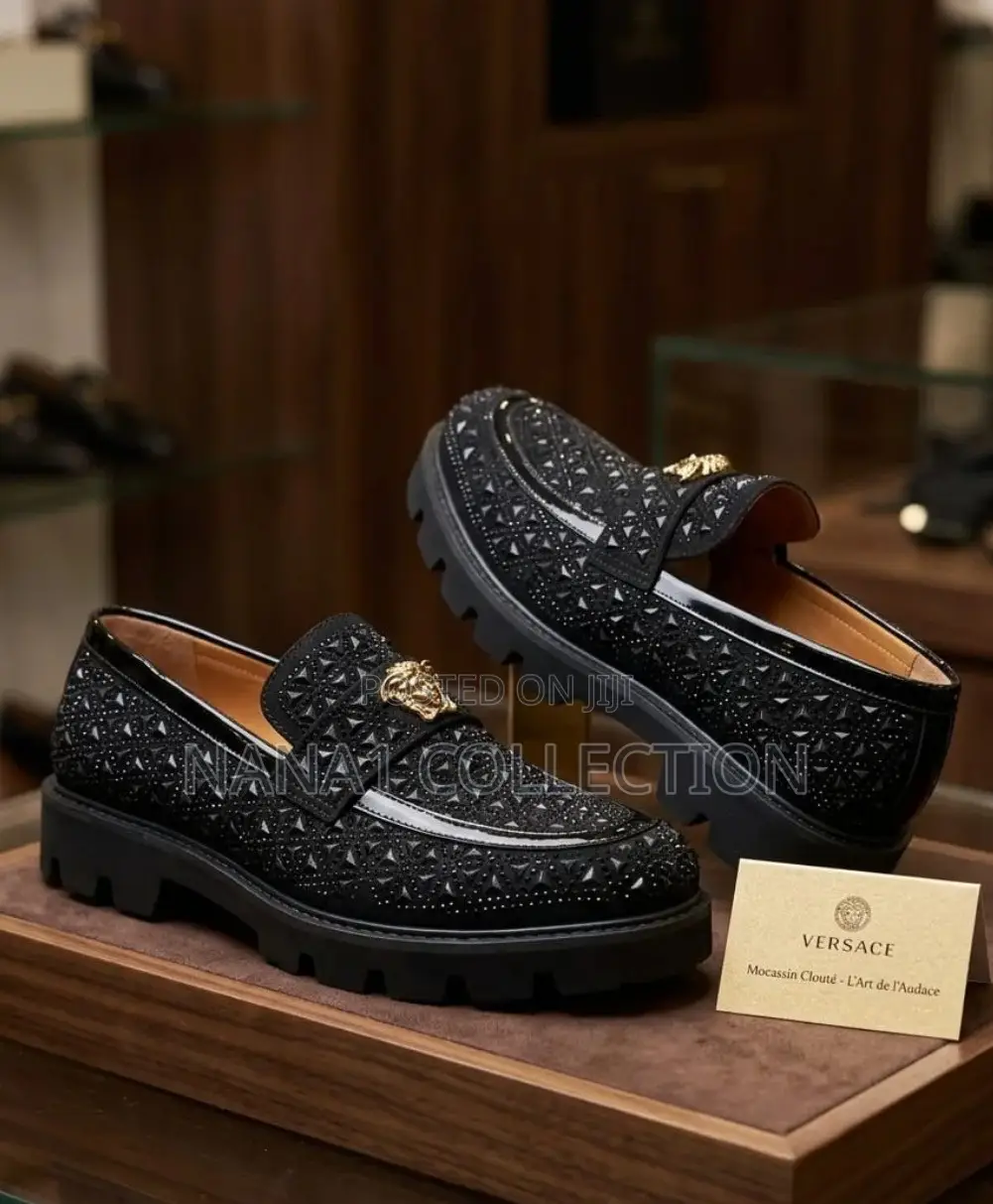 Men’s Versace Crystal Embelished Slip - On Loafers