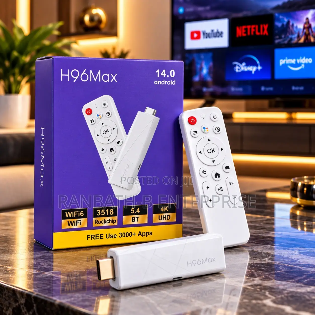 H96Max Android 14.0 TV Stick | 4K UHD | WiFi 6