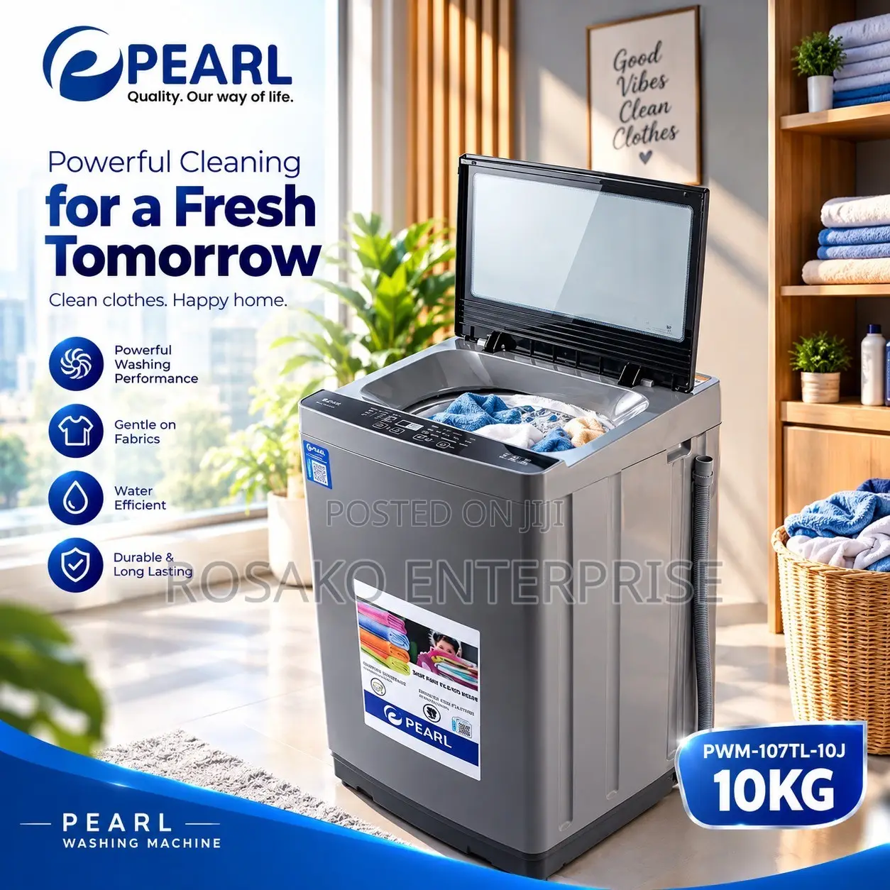 Pearl 10kg Top Load Fully Automatic Washing Machine