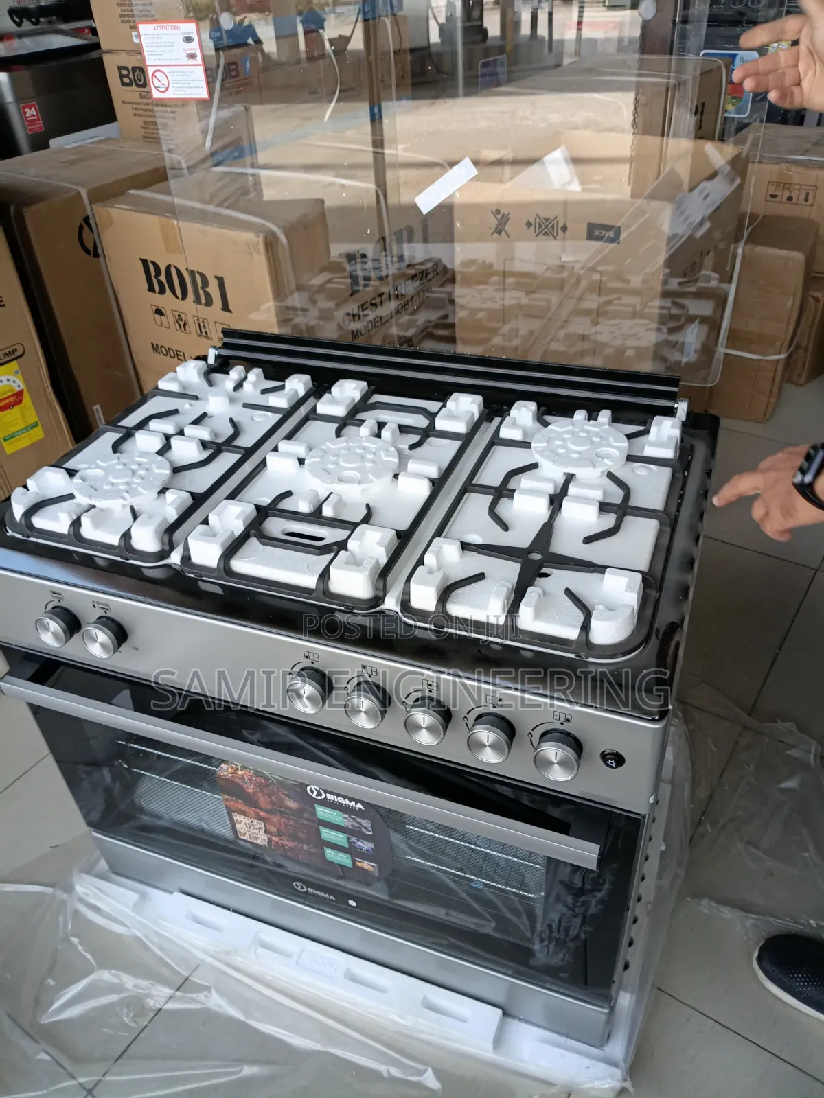 Sigma SGC-F9060G-S 5-Burner Gas Cooker Oven & Grill (90x60cm, Silver)