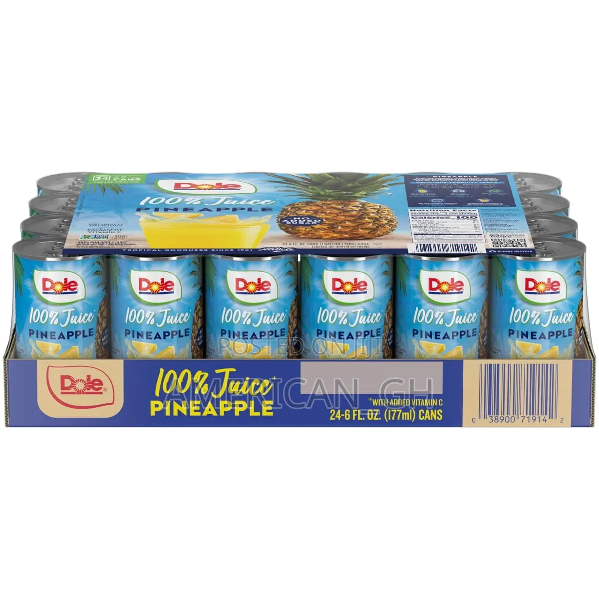 Dole 100% Pineapple Juice, 24pack