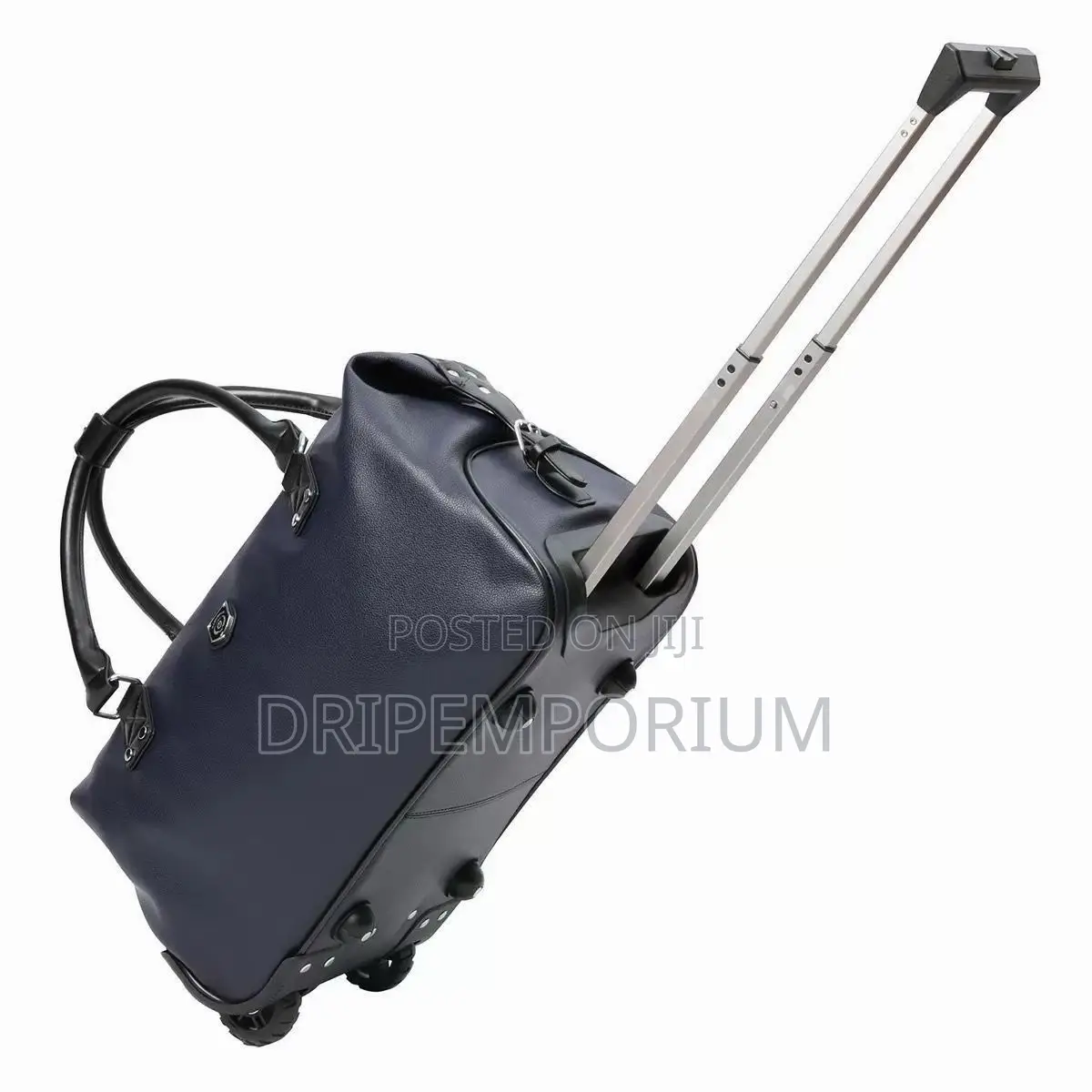 Leather Trolley Duffle Bag