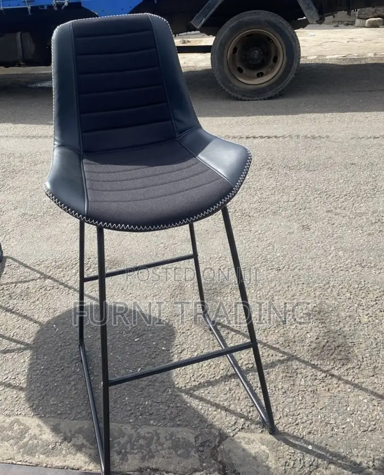 Modern Black Upholstered Bar Stool