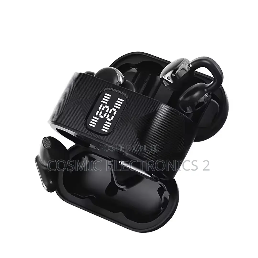 A0ZHENKAI Bluetooth 5.4 Open-Ear Clip-on Earbuds With LED Display