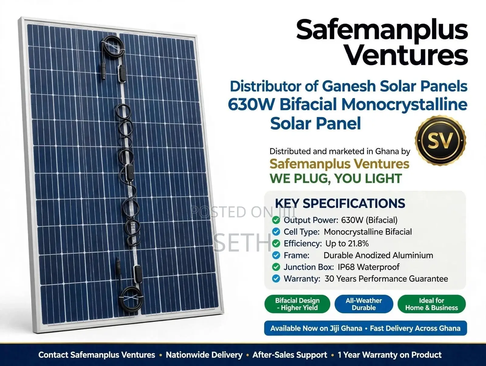 630w Bifacial Solar Panels